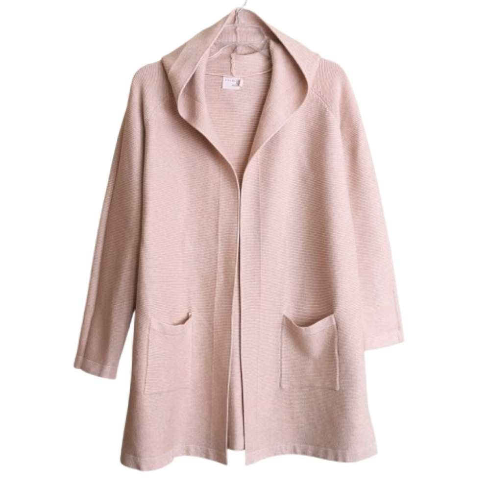 Dreamers Women's Hooded Open-Front Cardigan Sweater - beige